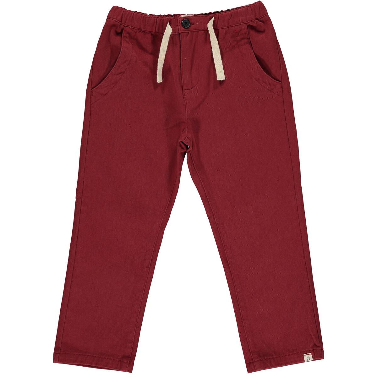 Burgundy twill pants
