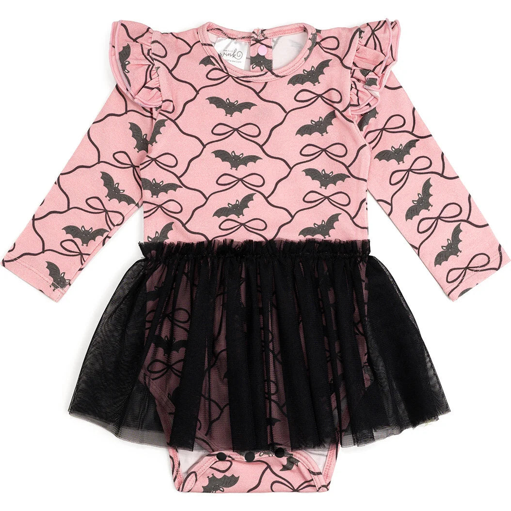 Bat trellis l/s tutu bodysuit