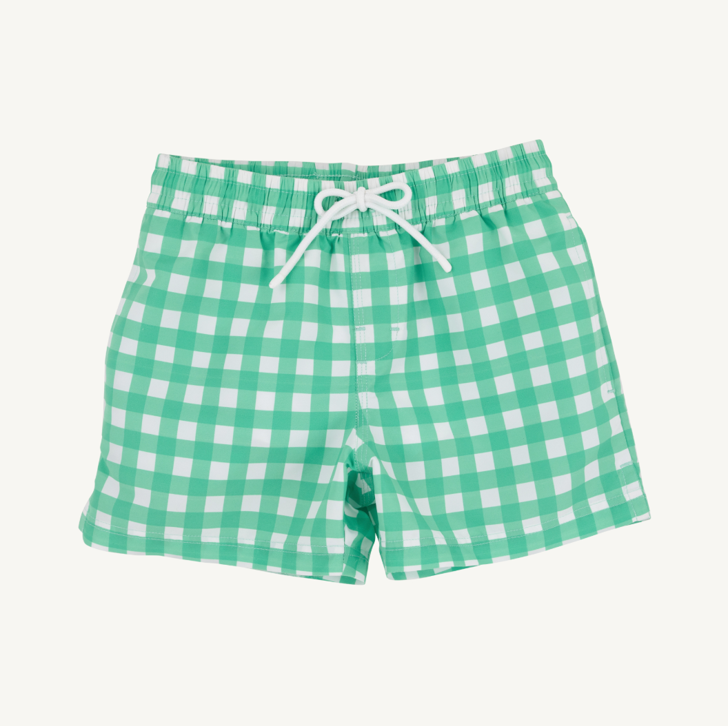 Tortola swim trunks - gibson island green gingham