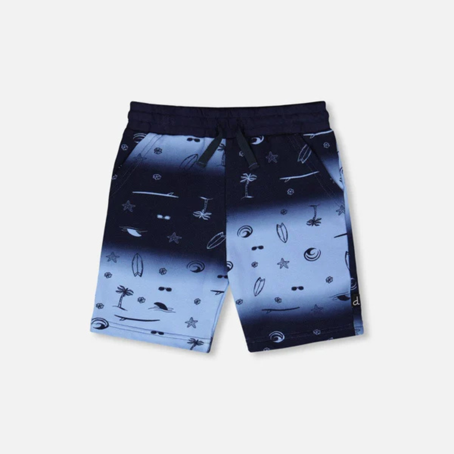 Blue surf terry shorts
