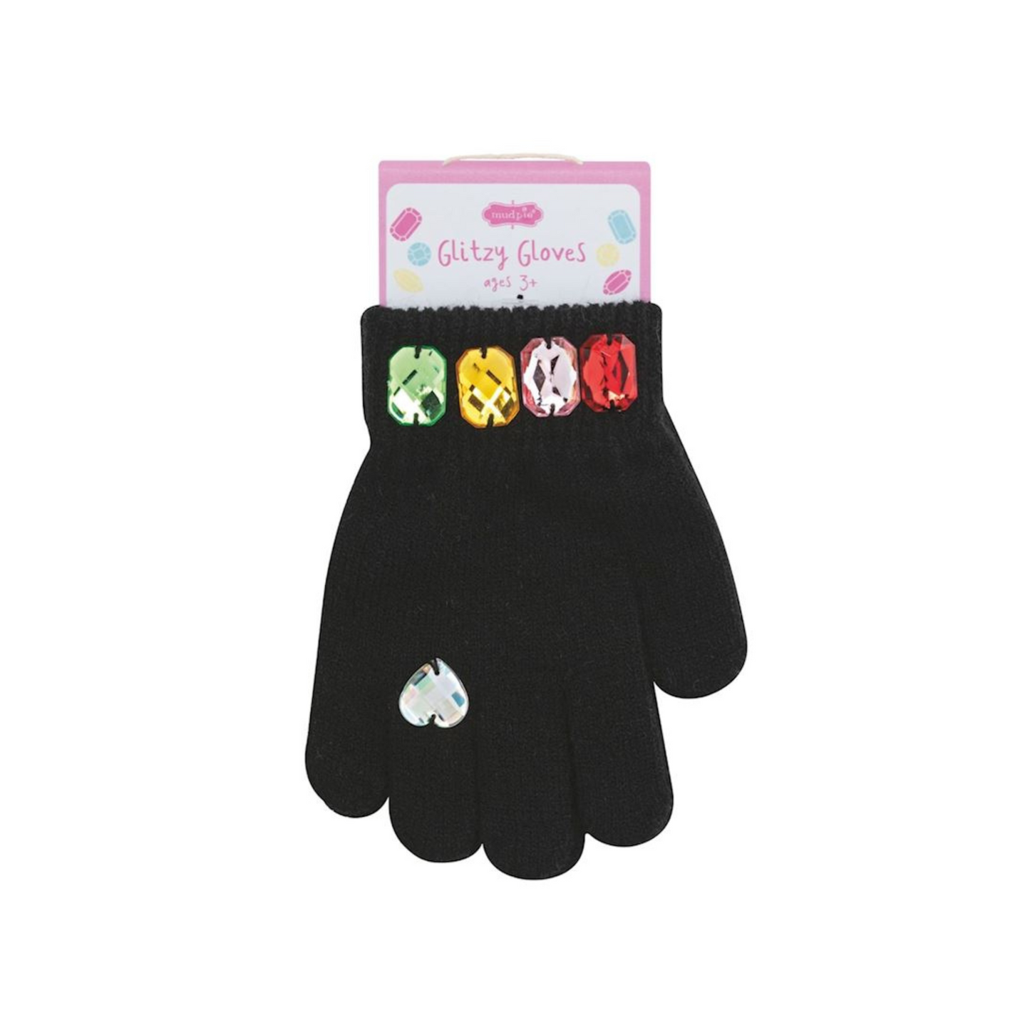 Black glitzy gloves