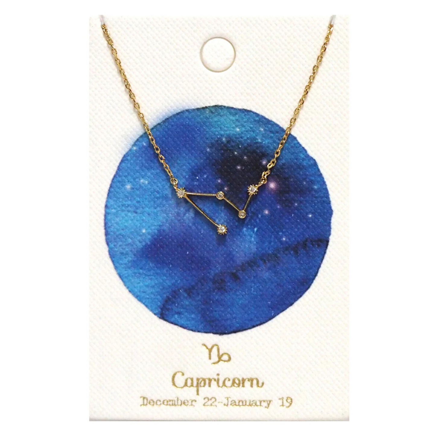 Gold plated constellation necklace - capricorn