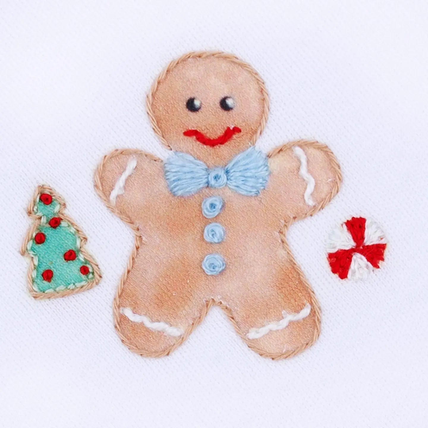 Frosted wonderland emb. footie - light blue