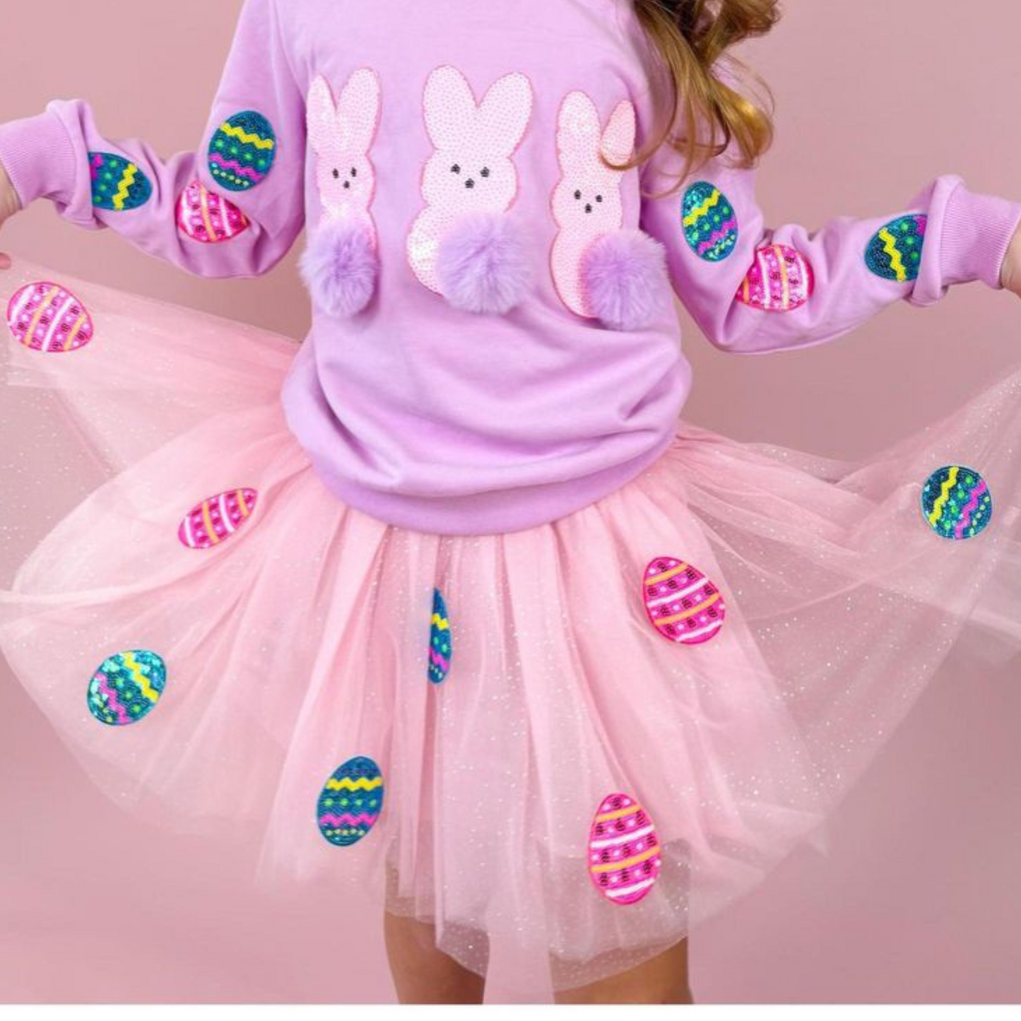 Patched Easter tulle skirt