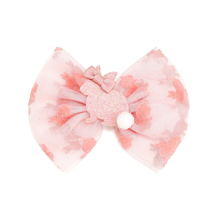 Honey bunny tulle bow clip