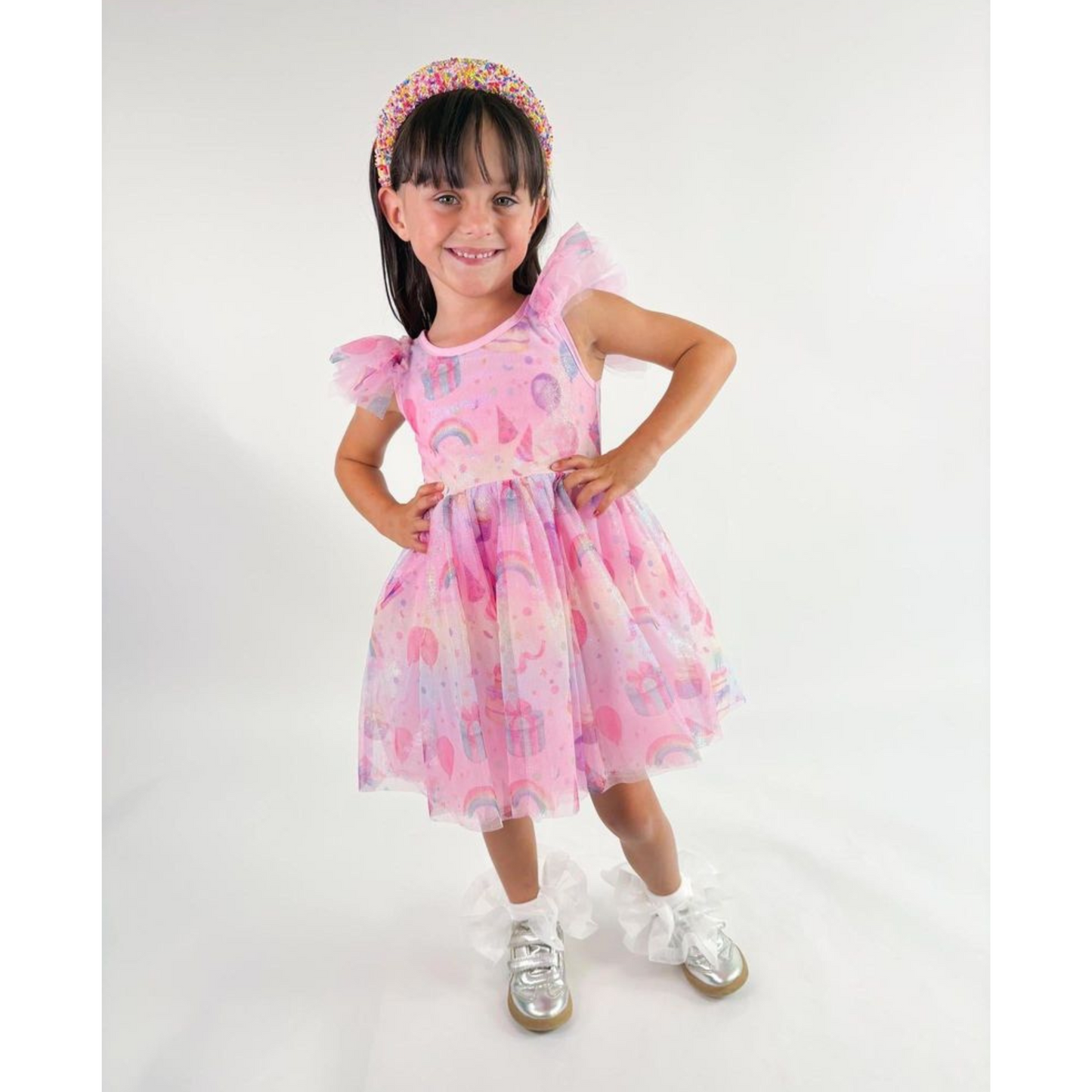 Birthday print tulle dress