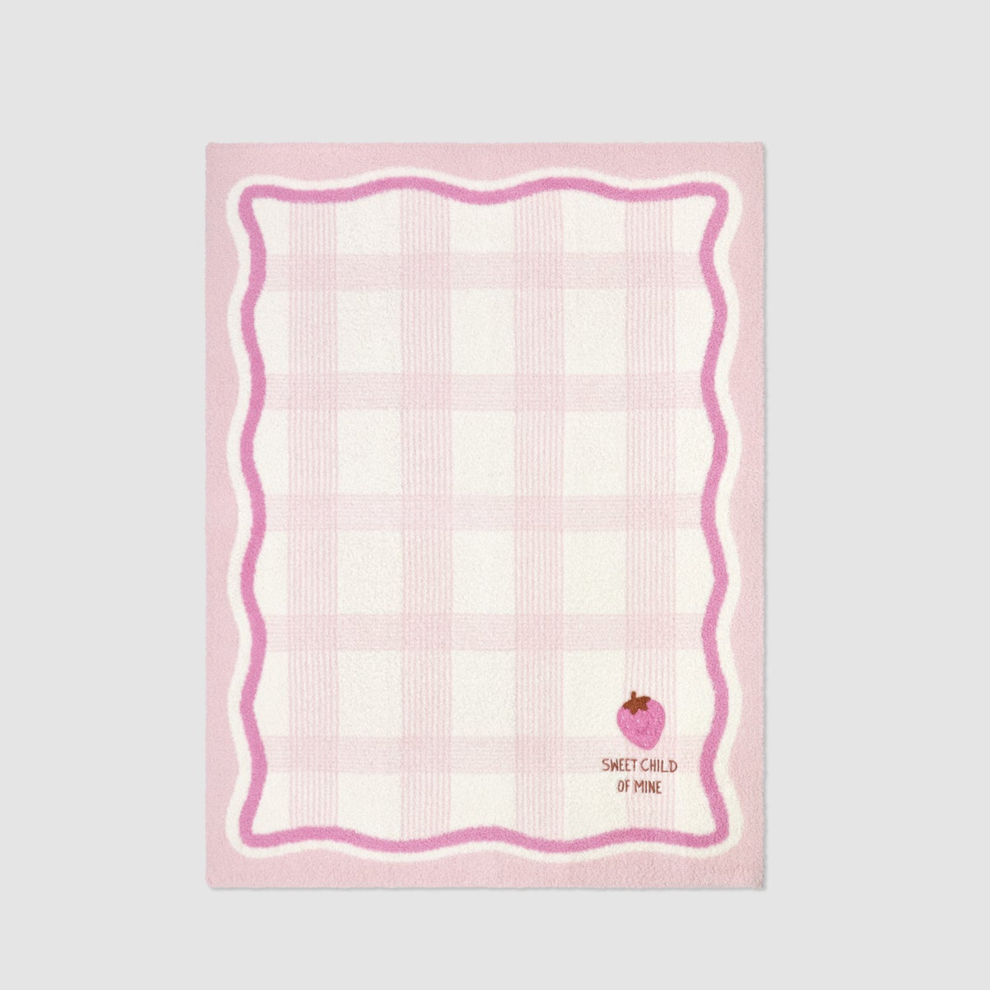 Strawberry stroller blanket - pink sand