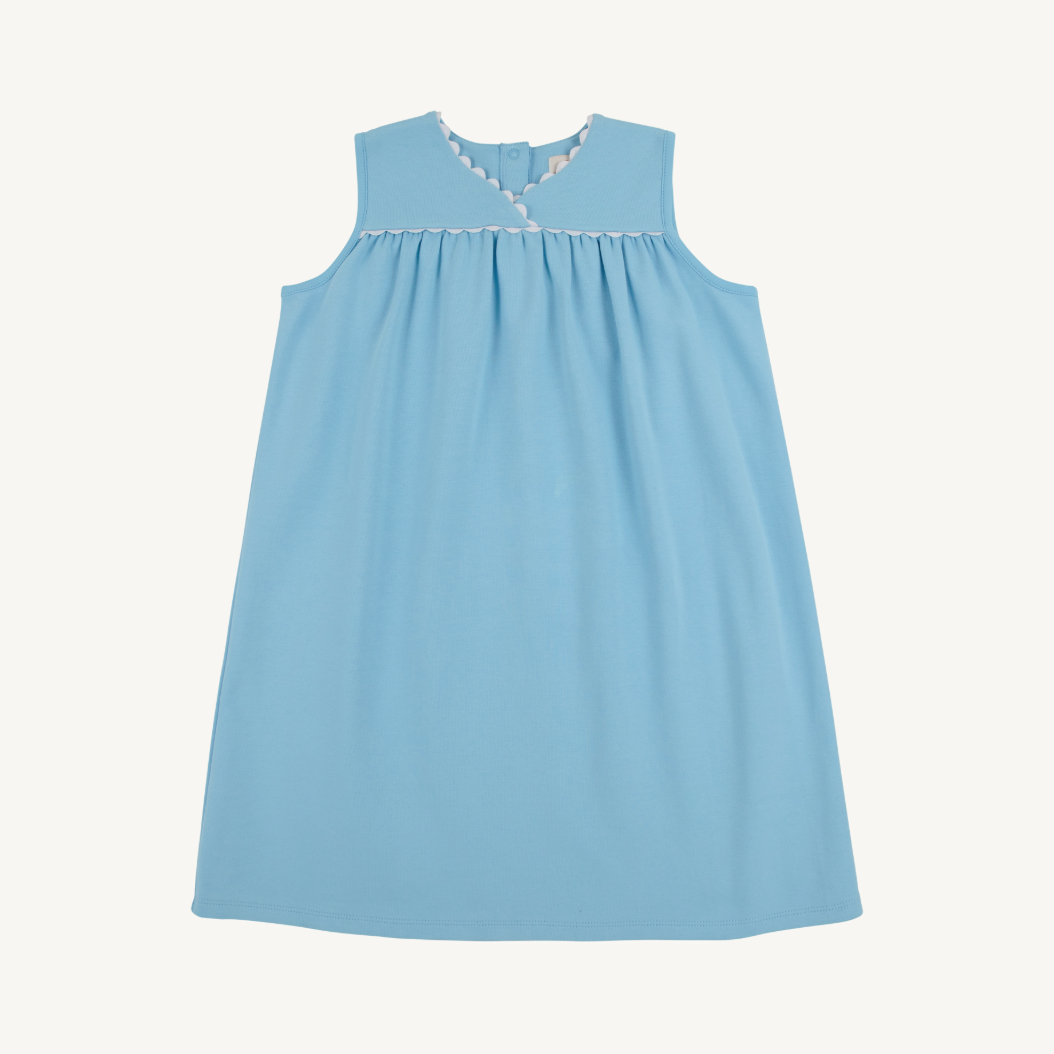 Sleeveless dowell day dress - brookline blue