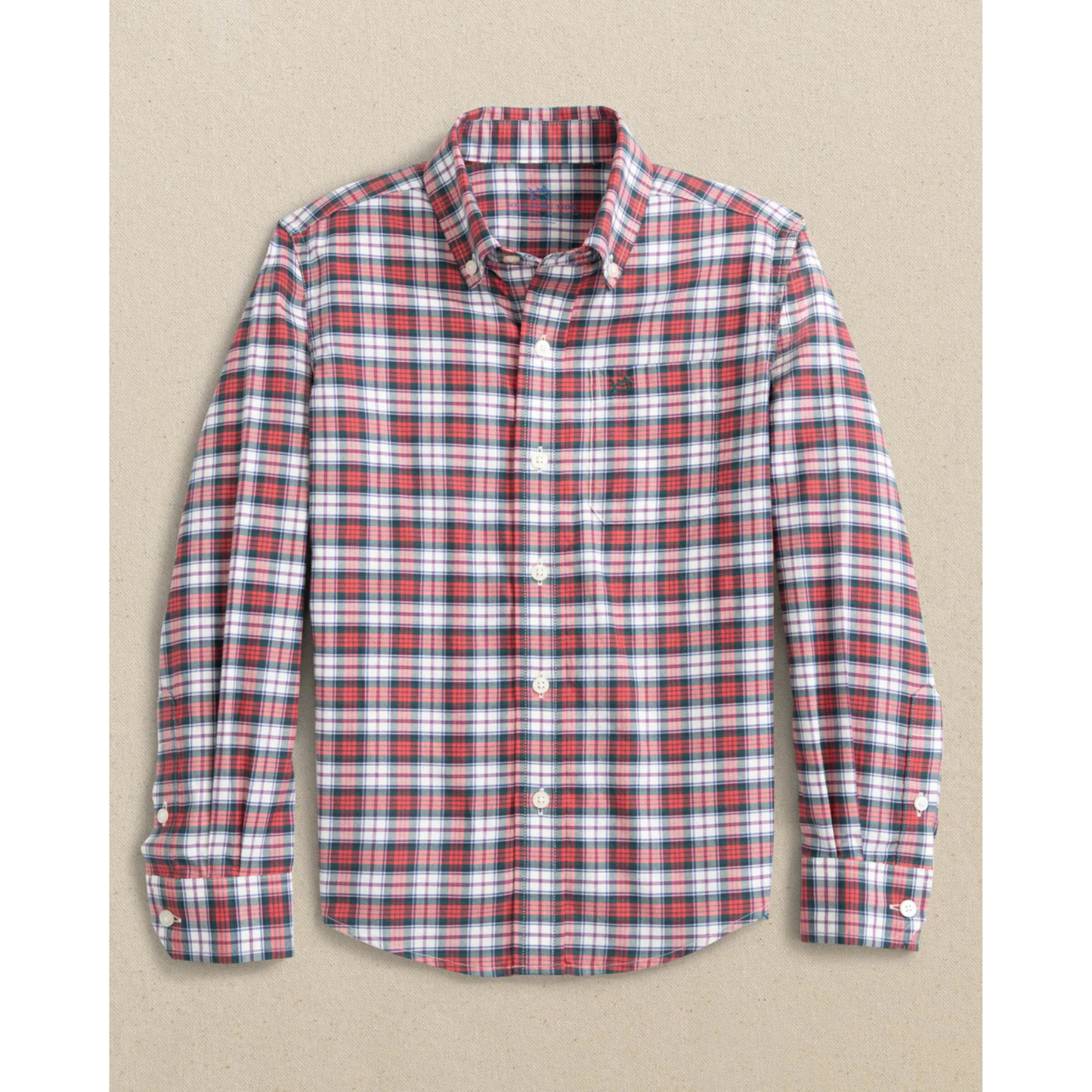 MacDuff tartan l/s sportshirt - crab red