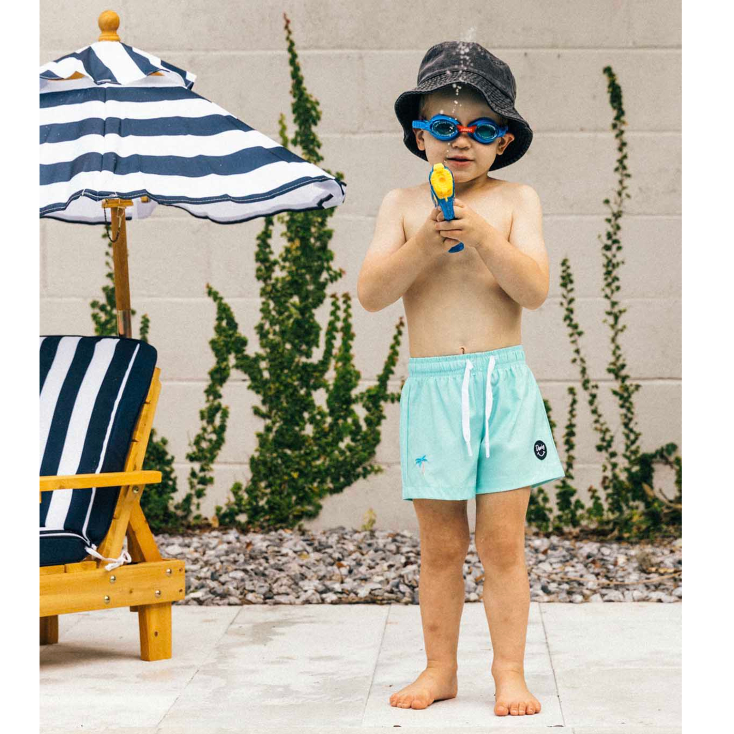 Teal palm swim shorts