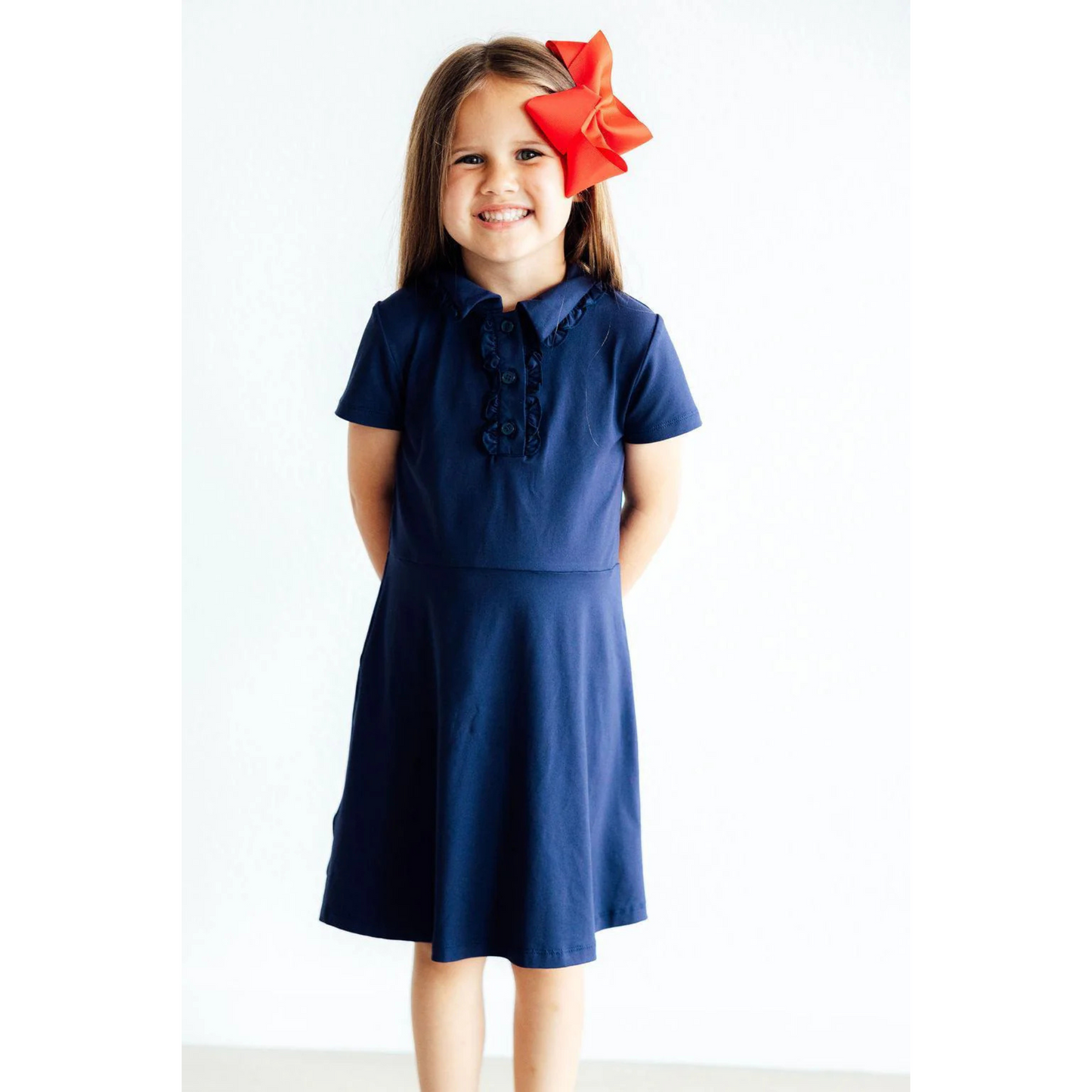 Navy s/s polo dress