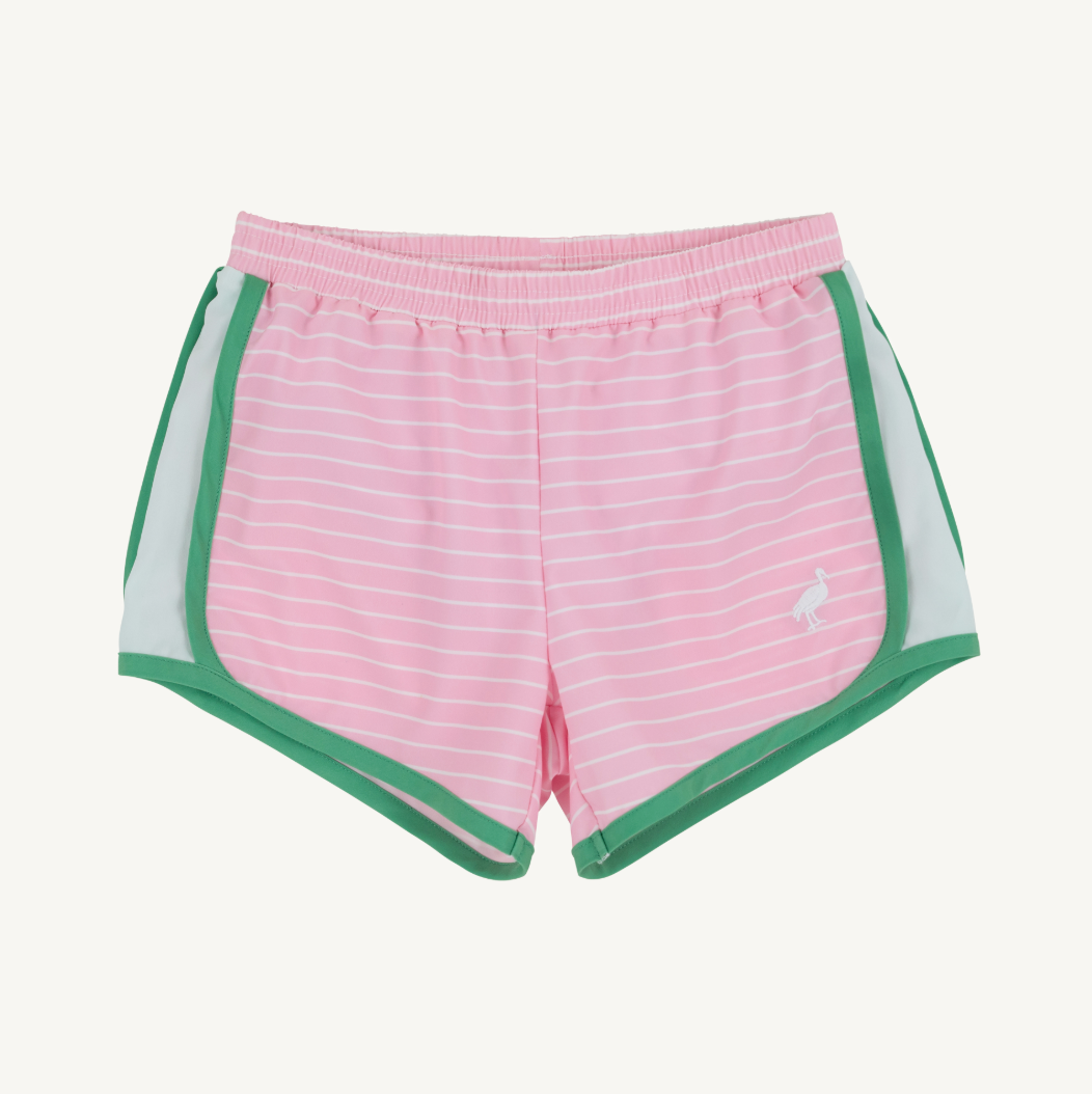 Prepletic shimmy shake shorts - pier party pink stripe/gigreen