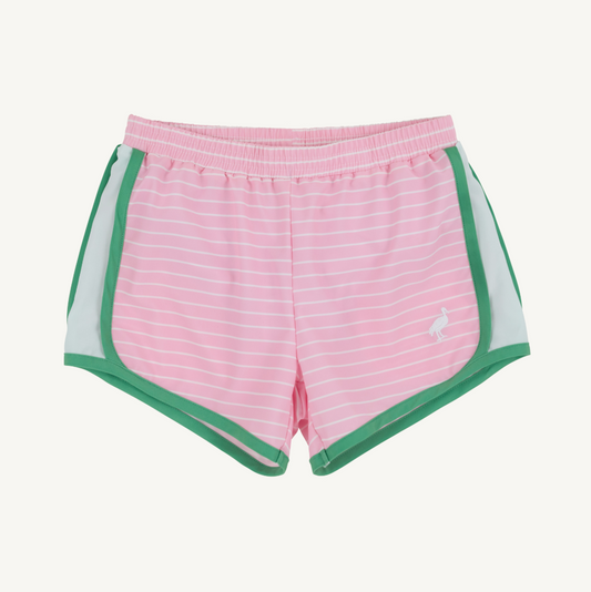 Prepletic shimmy shake shorts - pier party pink stripe/gigreen