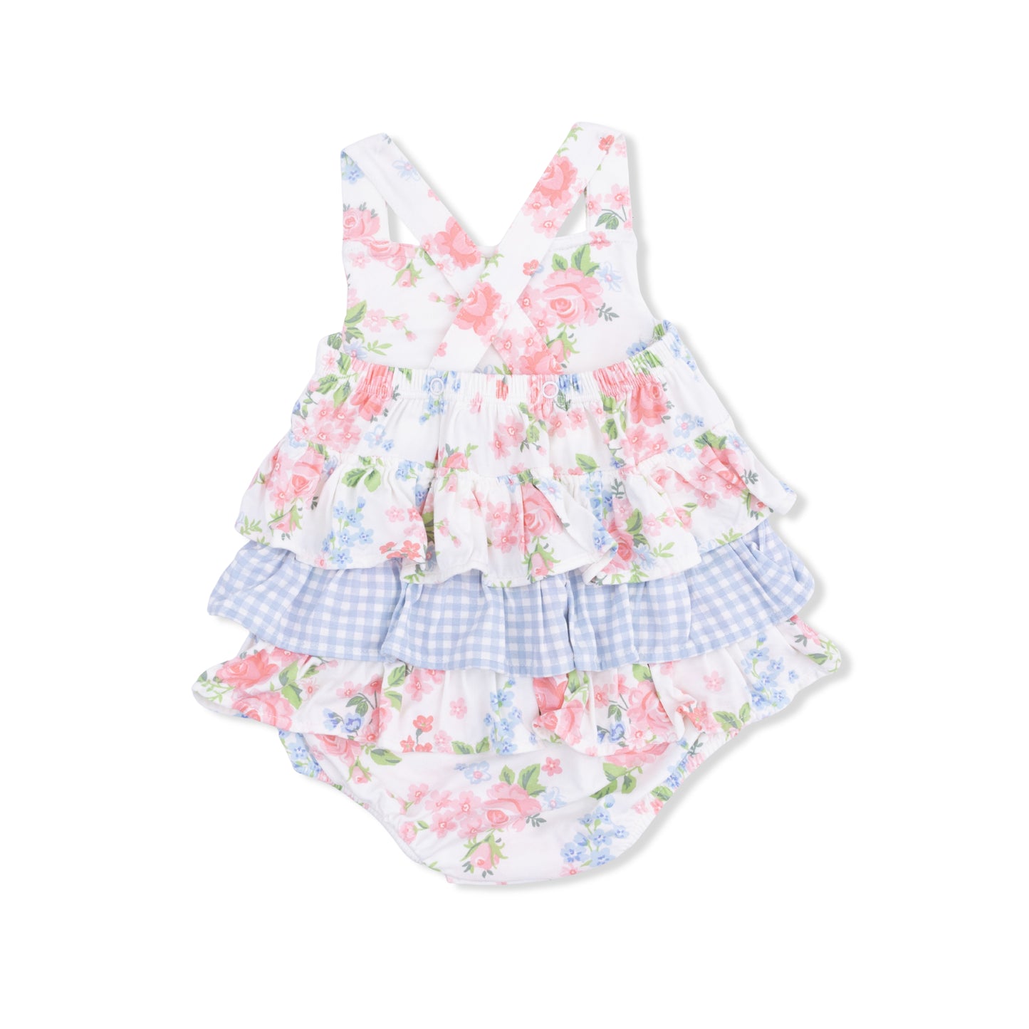 Cute little roses ruffle sunsuit