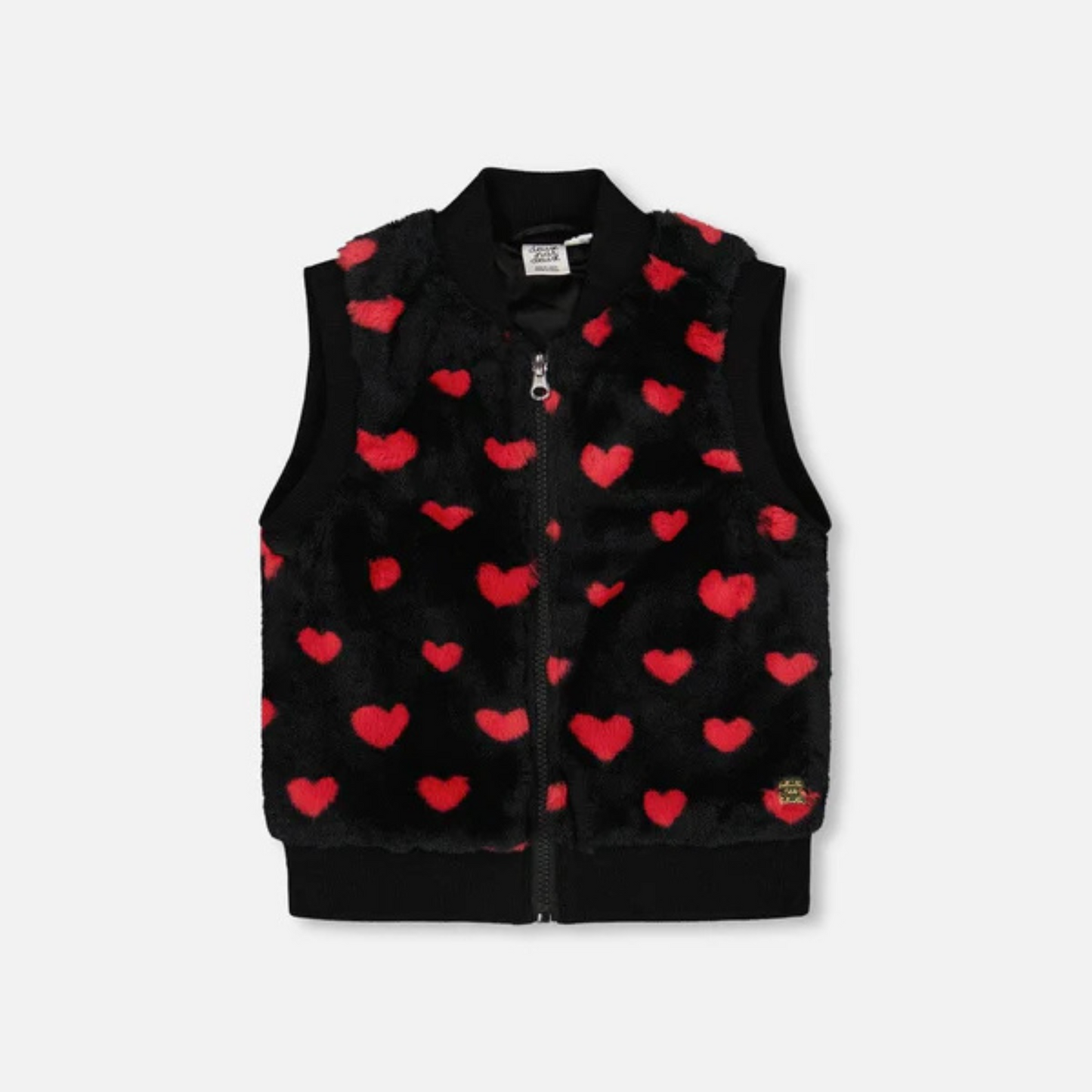 Black fur vests w. hearts