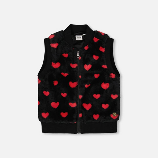 Black fur vests w. hearts