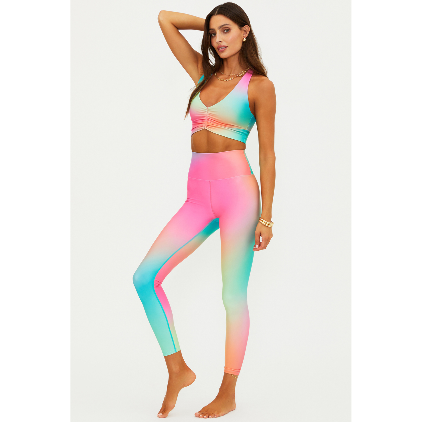 Piper leggings - strawberry sunset ombre