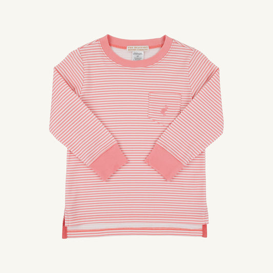 Carter l/s crewneck - parrot cay coral stripe
