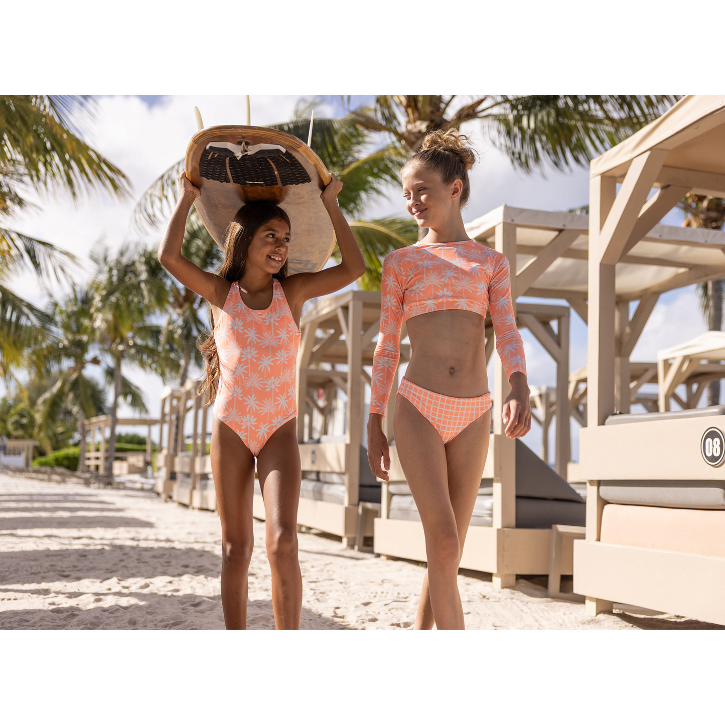 Cali palms crop l/s rash set