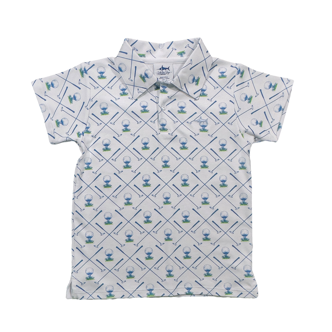 Signature s/s polo - white golf print