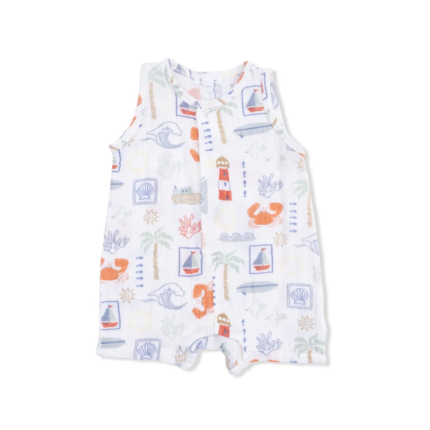 Club mediterranean sleeveless shortie romper