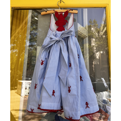 Lobster back all over emb dress