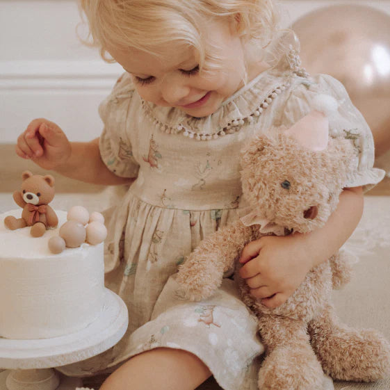 Pink birthday bear in gift box
