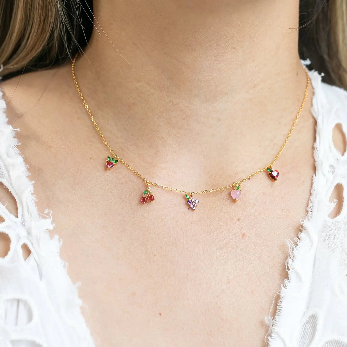 Fruit basket choker - gold