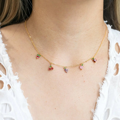 Fruit basket choker - gold