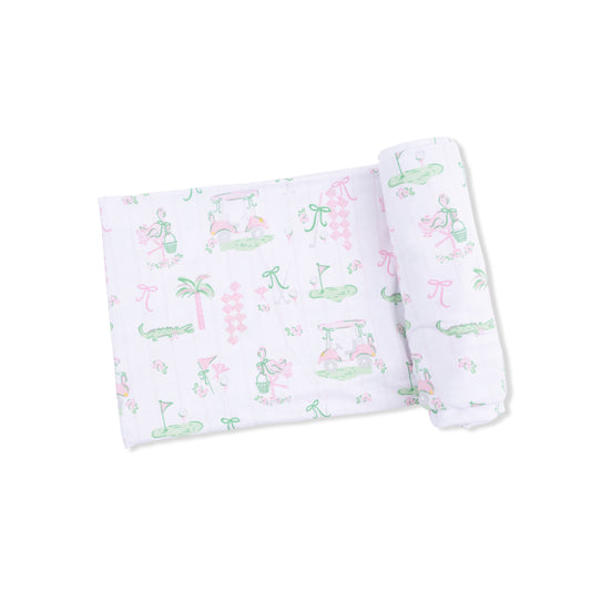 Pretty golf swaddle blanket
