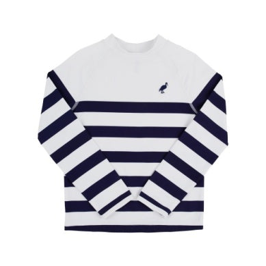 Walker's wave swim shirt - nantucket navy stripe