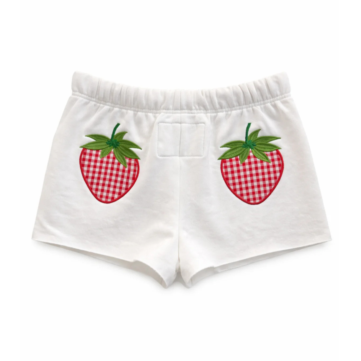 Leah shorts - strawberries/vintage white