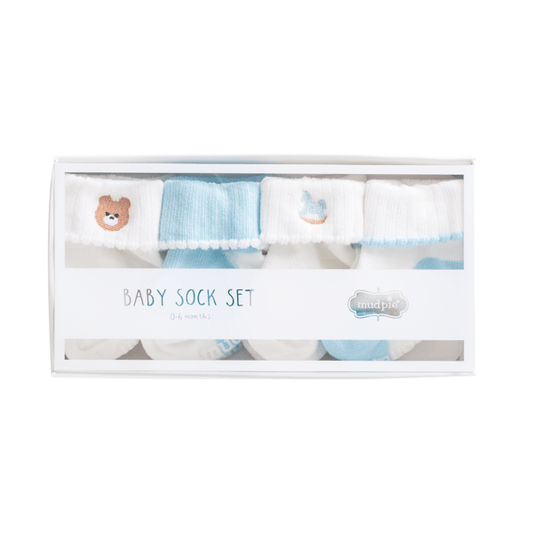 Blue foldover sock box set