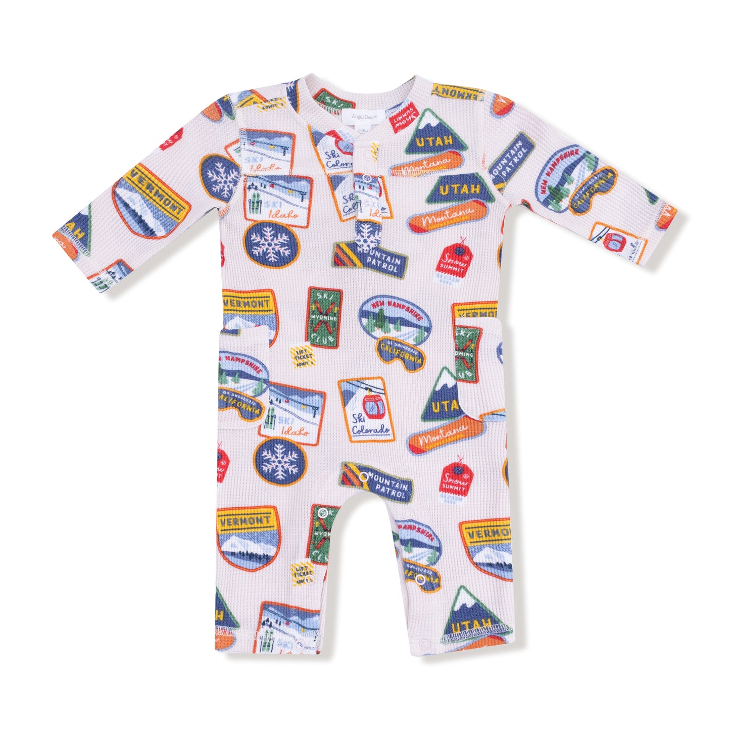 Vintage state snow sport patches uni romper