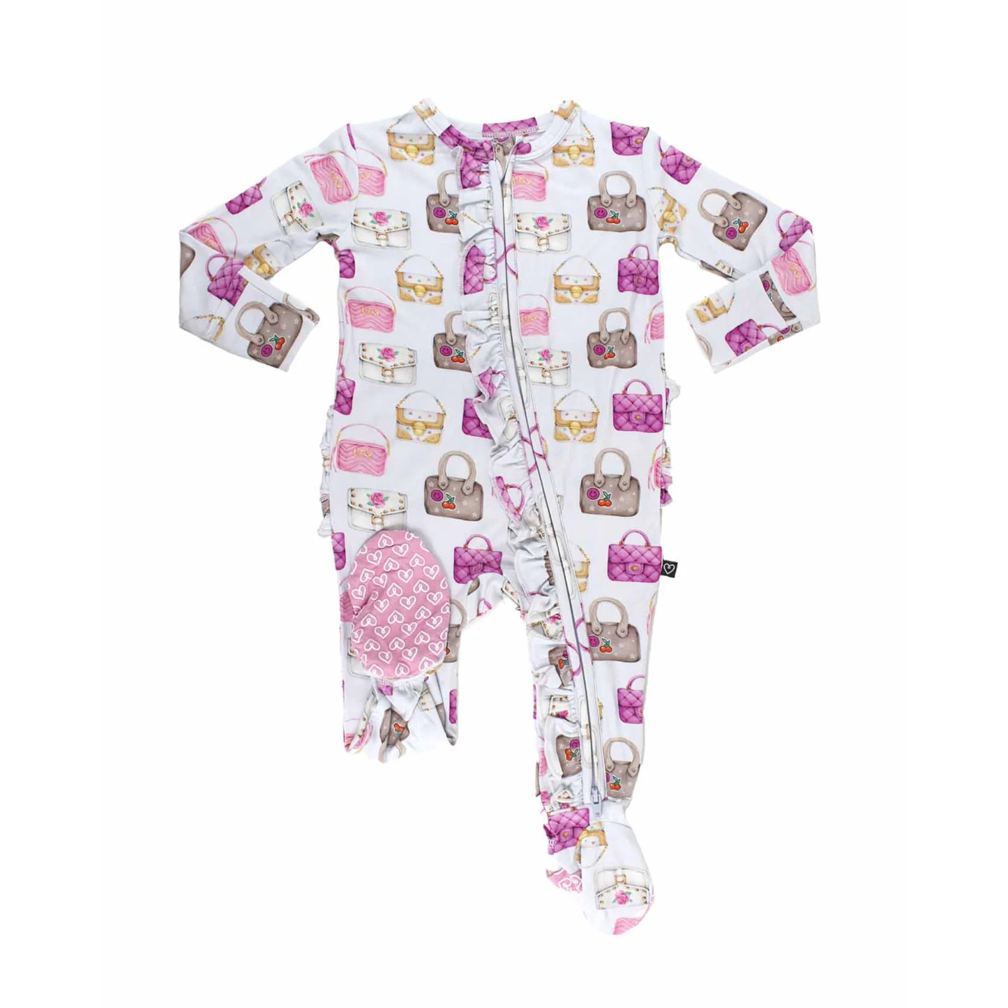 Jules ruffled zipper footie