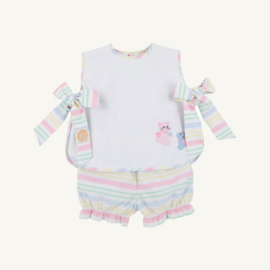 Talbott tie side set - cats/san antonia stripe/wawhite