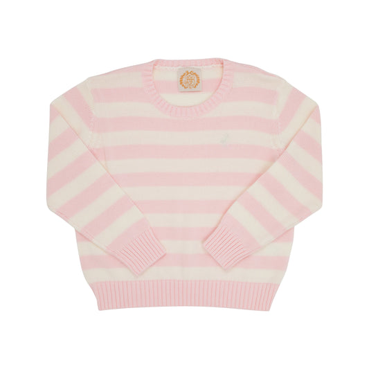 Isabelle's sweater - palm beach pink/pearl stripe