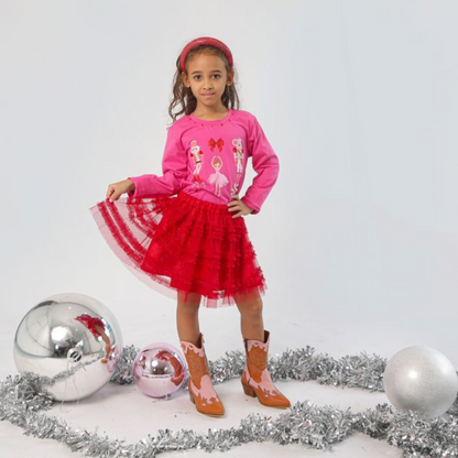 Sugar plum fairy l/s tee - barbie pink