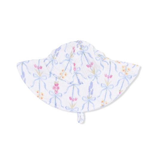 Ribbon bouquets wide brim sun hat