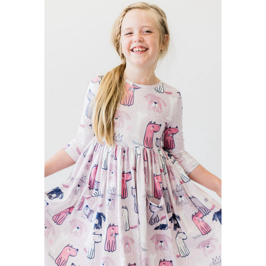 Puppy party pocket twirl dress