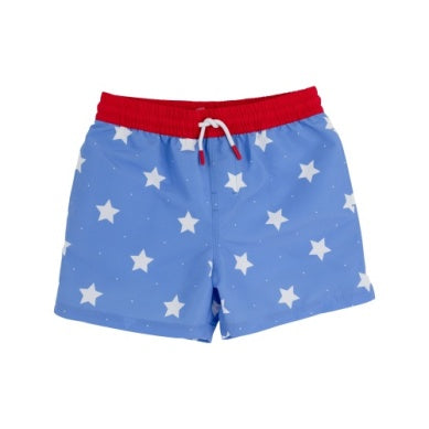 Tortola swim trunks - north sea stars/red