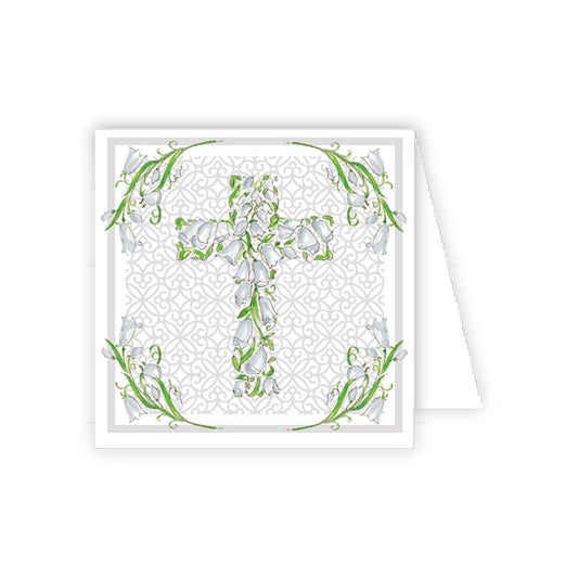 Gray tulip cross enclosure card