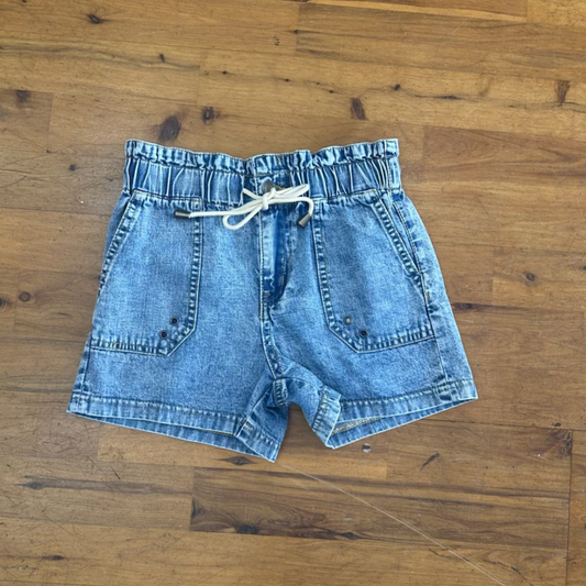 Paperbag waist shorts - indigo