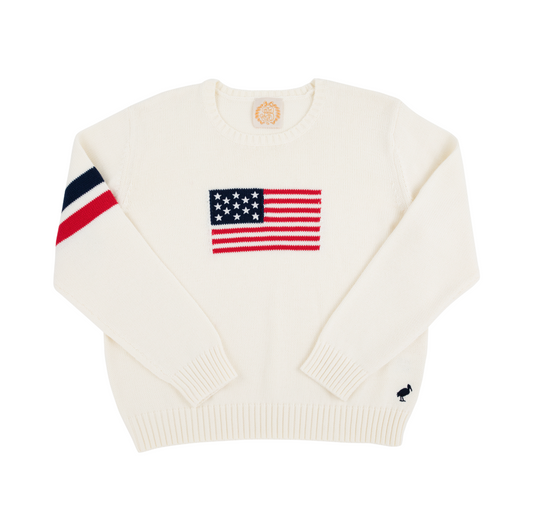 Seaton sweater - flag/palmetto pearl