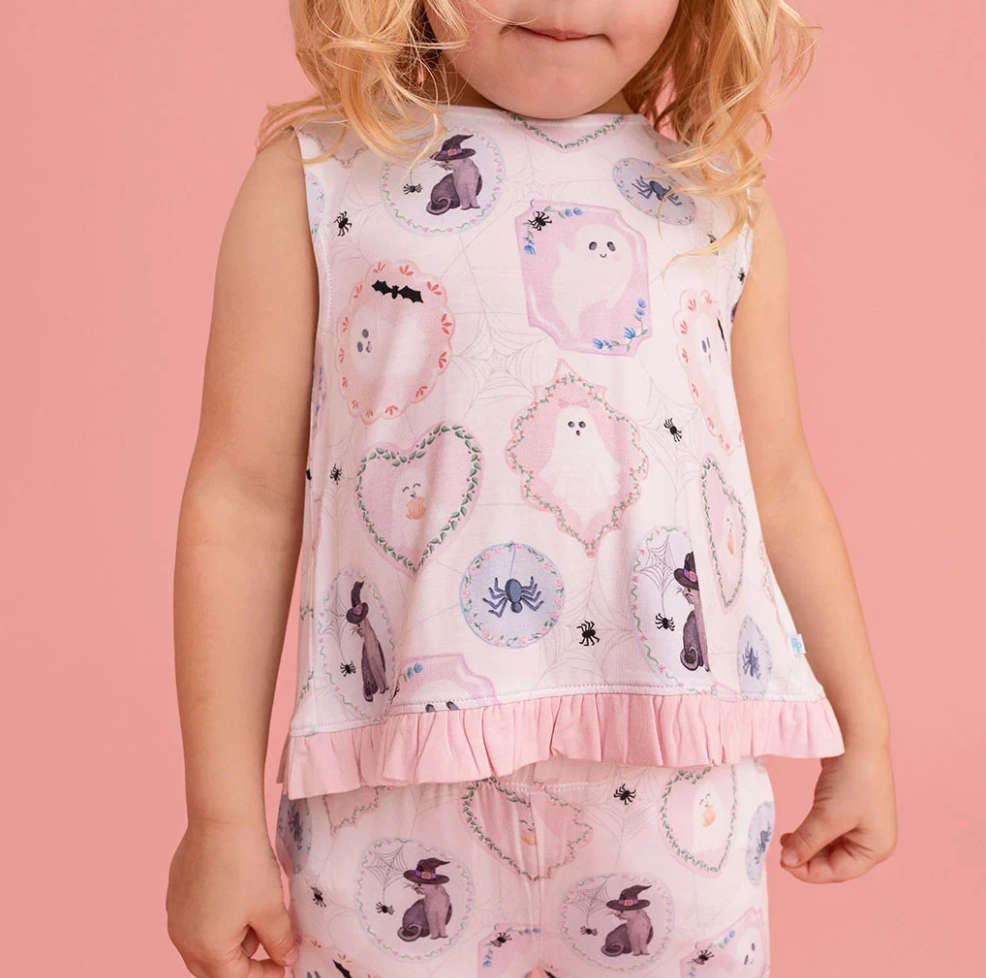 Posh Spooks Ruffle Bow Back Tank & Pant Set