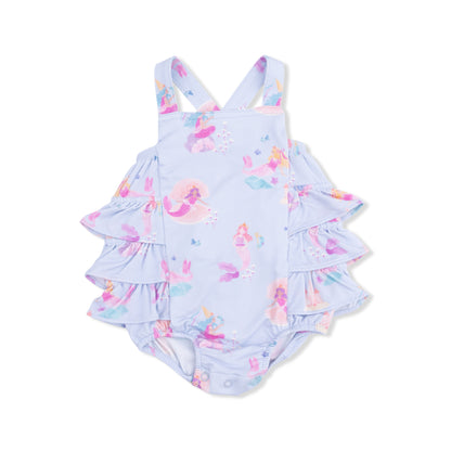 Mermaid princesses ruffle sunsuit