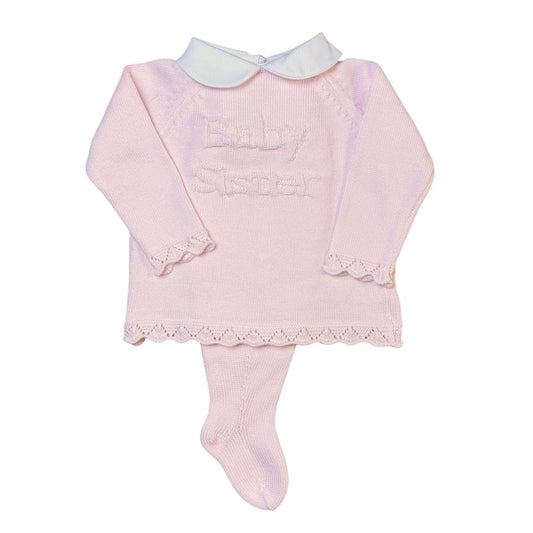Baby sister footed set - light pink