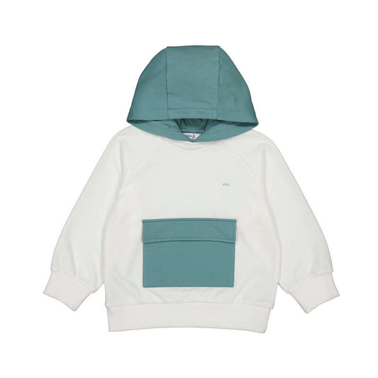 Cream & green pocket hoodie