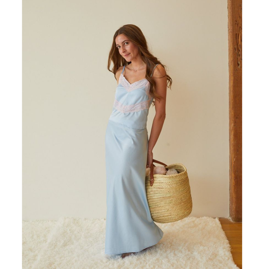 Margot pastel blue satin tank
