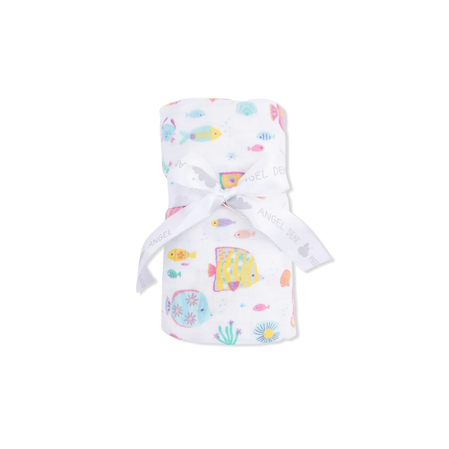 Sunny coral reef fish swaddle blanket